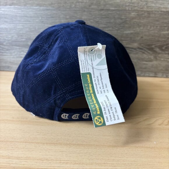 CB Hat Cap Strap Back Blue Navy Velvet Panel Sample NWT - Picture 5 of 13